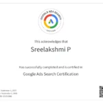 Google Ads Search Certified By Freelance Digital Marketing Analyst In Kannur