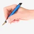 A hand is holding a blue fountain pen, poised as if to write—symbolizing a freelance digital marketing specialist in Kannur, ready to craft creative strategies and impactful campaigns for business growth.